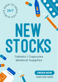 New Medicines on Stock Poster Design