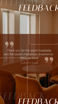 Minimalist Hotel Feedback YouTube short Image Preview