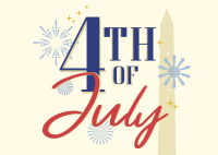 4th of July Text Postcard Design