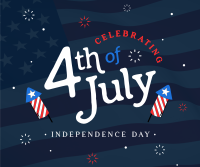 Modern Fireworks Celebrate 4th of July Facebook post Image Preview