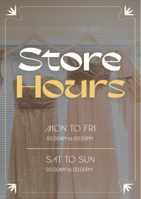Sophisticated Shop Hours Poster Design