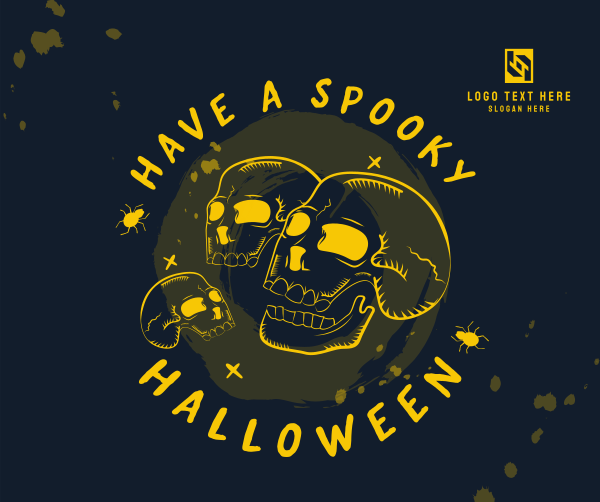 Halloween Skulls Greeting Facebook Post Design Image Preview