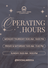 Minimalist Operating Hours Poster Preview