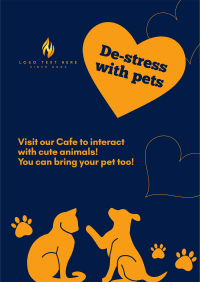 De-stress Pet Cafe  Poster Design