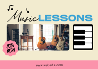 Music Lessons Postcard Design