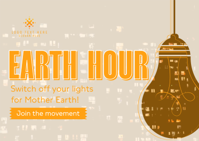 Earth Hour Light Bulb Postcard Image Preview