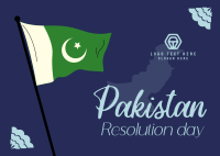 Pakistan Day Flag Postcard Image Preview