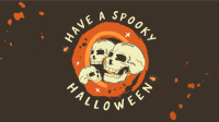Halloween Skulls Greeting Facebook Event Cover Design