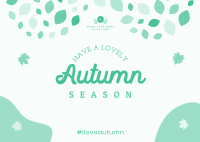 Autumn Leaf Mosaic Postcard Design