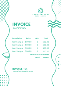 Wavy Memphis Style Invoice Design
