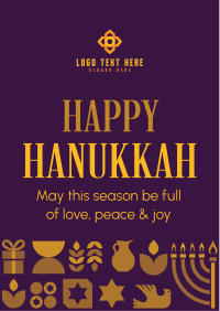 Happy Hanukkah Pattern Flyer Image Preview
