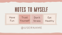 Note to Self List Facebook Event Cover Design