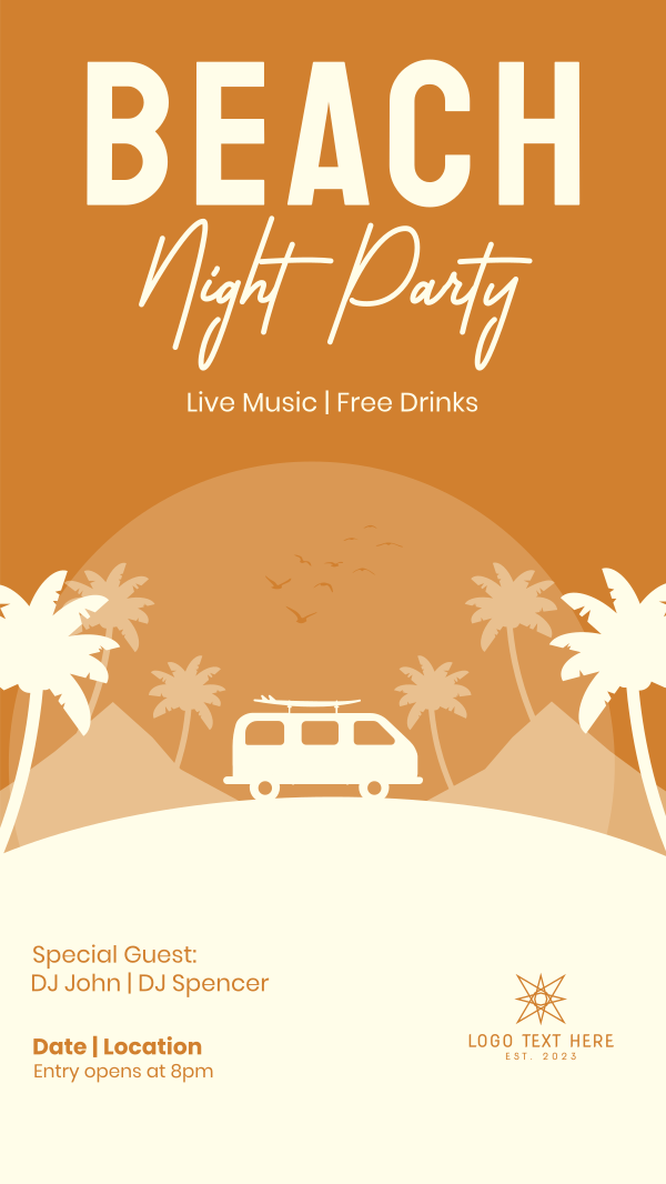 Beach Night Party Instagram Story Design Image Preview