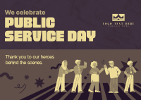 Playful Public Service Day Postcard Image Preview