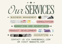 Retro Minimalist Services Postcard Design