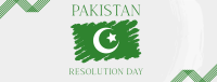Pakistan Day Brush Flag Facebook cover Image Preview