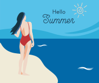 Hello Summer Scenery Facebook Post Design
