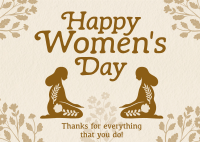 Rustic International Women's Day Postcard Image Preview