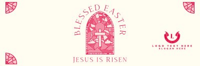 Easter Stained Glass Twitter header (cover) Image Preview