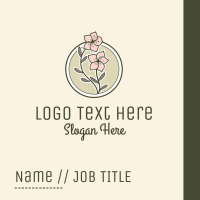 Sakura Flower Badge Business Card Design