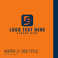 Orange Industrial Letter E  Business Card Design