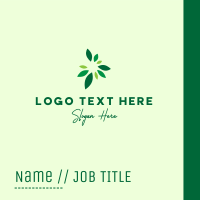 Organic Green Leaves Business Card Design