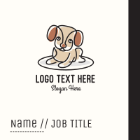 Cute Monoline Puppy Business Card Design