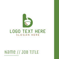 Acorn Green Letter B Business Card Design