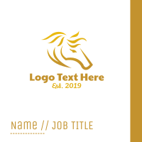 Gold Horse Stroke Business Card Design