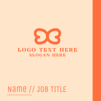 Orange Wings Outline Business Card Design
