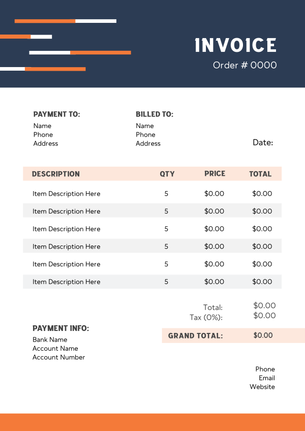 Clean Modern Business Invoice Design