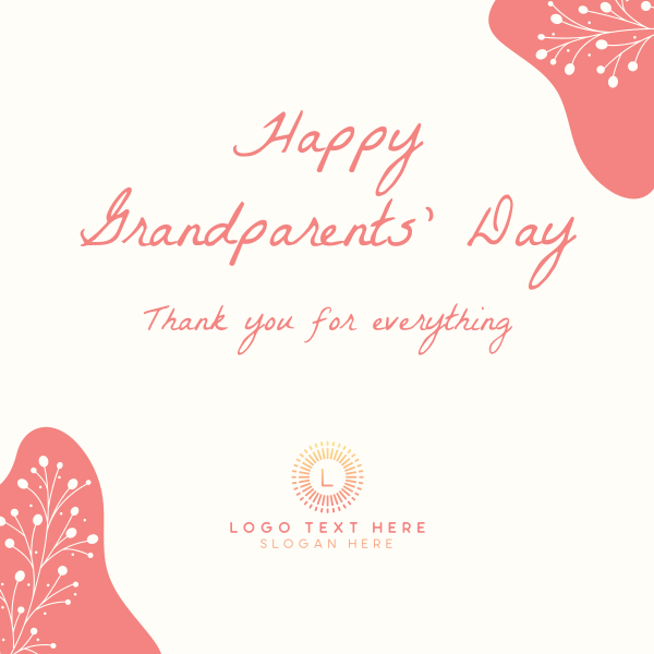 Floral Grandparents Greeting Instagram Post Design