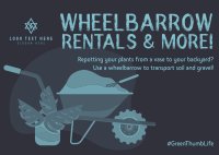 Wheelbarrow Rentals Postcard Design