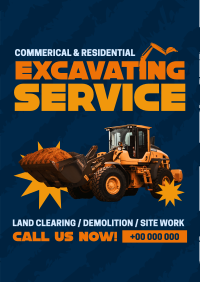 Professional Excavation Service  Flyer Design
