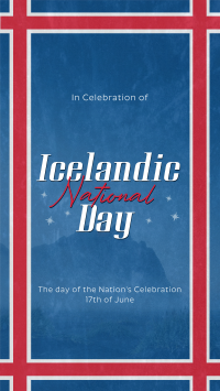 Textured Icelandic National Day YouTube short Image Preview