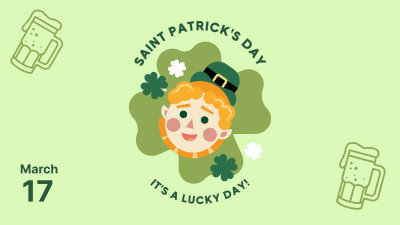 Smiling St. Patrick Zoom Background Image Preview