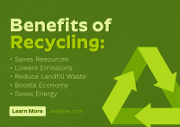 Recycling Benefits Postcard Image Preview