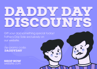 Daddy Day Discounts Postcard Image Preview