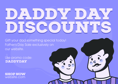 Daddy Day Discounts Postcard Image Preview