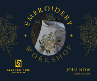 Embroidery Workshop Facebook Post Design
