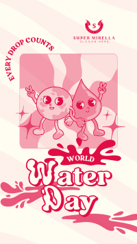 Cartoon Water Day Facebook Story Image Preview