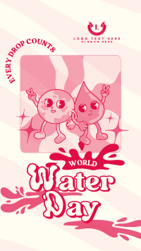 Cartoon Water Day Facebook Story Design