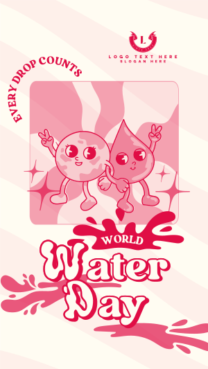 Cartoon Water Day Facebook story Image Preview