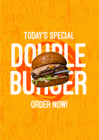 Double Burger Poster Design