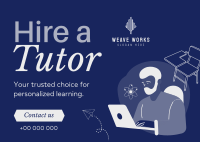 Tutor for Hire Postcard Image Preview