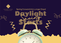 Start Daylight Saving Postcard Design