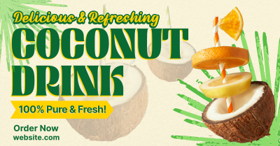 Refreshing Coconut Drink Facebook ad Image Preview