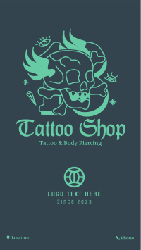 Traditional Skull Tattoo Facebook Story Design