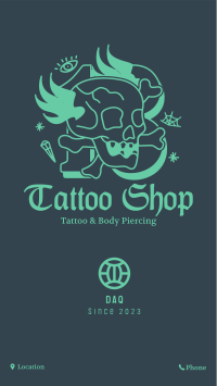 Traditional Skull Tattoo Facebook story Image Preview