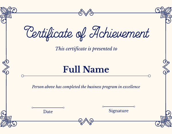 Elegant Certificate Thank You Card Design Image Preview